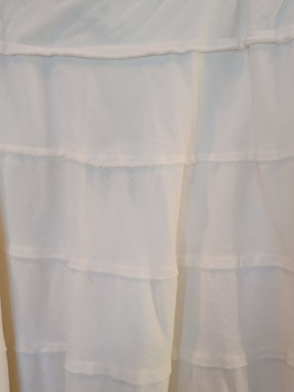 NWT Metro Girl Women 12 A-Line Maxi Skirt Corduroy Tiered 100% Cotton White Fair - Picture 3 of 6